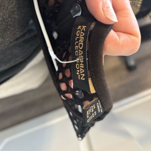 Kardashian Kollection Black Mesh Long Sleeve Dress - Picture 3 of 3